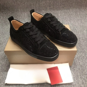 Chaussures de qualité supérieure à semelle rouge, baskets en cuir véritable, chaussures montantes pour hommes et femmes, chaussures de style décontracté - Product Image 1