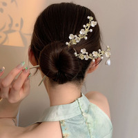 Épingle à cheveux chinoise de Style ancien chaud doux Cheongsam chignon épingle à cheveux coiffure fleur gland nouvelles épingles à cheveux chinoises pour femmes filles