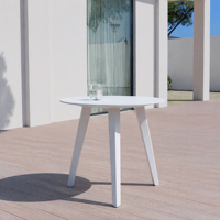 Table de salle à manger ronde OSMEN Blinca, plateau en aluminium, table de restaurant, mobilier d'extérieur