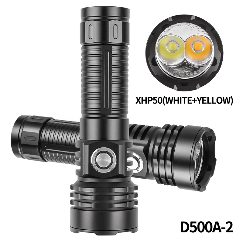 Câble USB court D500A-P50 avec indicateur lumineux blanc/jaune (piles non incluses)