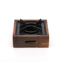 Réchaud à alcool solide carré portable moderne Mini gril de table de cuisson en bois écologique pour la maison Vieux marmite à ragoût sec