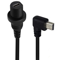 Cable de extensión de Panel USB B, Cable adaptador de carga de datos Mini 5P a 2, impermeable, 0,3 m, para salpicadero de coche, camión, barco, motocicleta