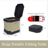 Toilette pliante portable multifonctionnelle pour l'extérieur, toilettes mobiles anti-odeurs pour voiture, camping-car, camping et situations d'urgence