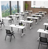 Table de conférence pliante en bois extensible moderne, table de réunion de bureau, table de formation scolaire