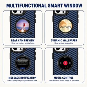Custodia Smart Screen per <span class=keywords><strong>iPhone</strong></span> 15 16 17, con Display Rotondo Touch da 1.52 pollici, Bluetooth 6.0 e Notifiche Ora e Meteo - Product Image 4