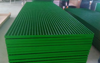 Grille en PRV pour couvercle de tranchée de passerelle d'usine chimique et panneau de grille en fibre de verre pour traitement des eaux usées