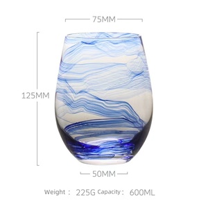 Copa de cristal Copas de vino Ventas de vidrio soplado a mano Excelente reutilizable Cóctel de pared simple Parte superior transparente <span class=keywords><strong>Tropical</strong></span> Western Sport BEI - Product Image 6