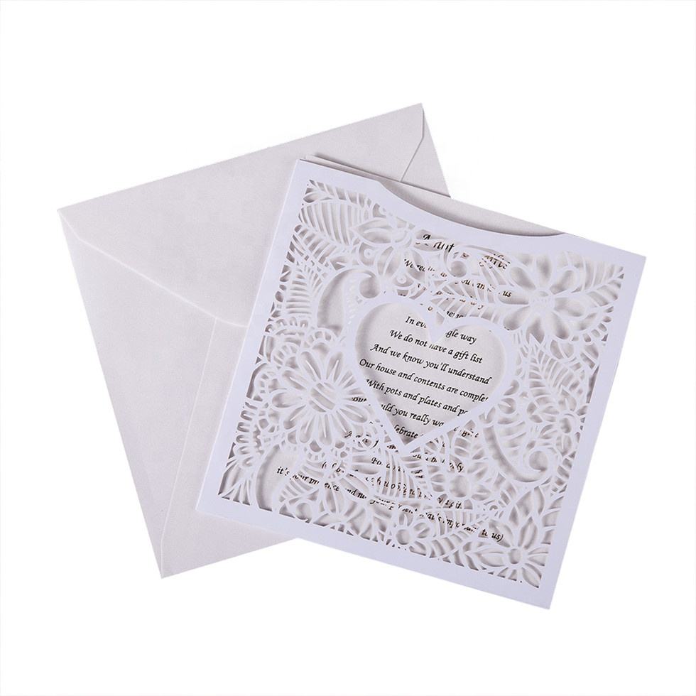 New Design Laser Cut Wedding Invitations Cards Kits With Lace Sleeve Flower  Pocket Love Design Cardstock With Envelopes| Alibaba.com, image size:980x980