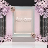 Fontaine cascade professionnelle élégante de luxe en acier inoxydable avec télécommande sans fil et alimentation autonome pour décoration de mariage