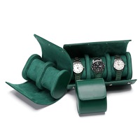 Estuche de Viaje para Relojes de Lujo de Alta Calidad en Cuero PU con 3 Ranuras, Diseño Metálico Desmontable, Resistente al Agua y con Logotipo Personalizado en Relieve