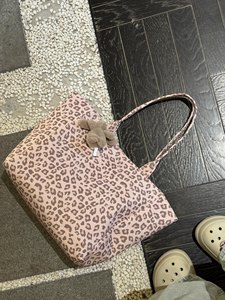 <span class=keywords><strong>Borsa</strong></span> Tote alla Moda per Donne, Formato Oversize in Tela con Stampa Leopardata e Mini Illustrazione di Gatto, Struttura Morbida e Massimo Spazio - Product Image 6