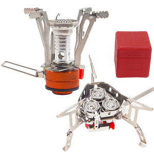 Estufa de Gas <span class=keywords><strong>Butano</strong></span> Portátil de Tres Quemadores de Acero Inoxidable Resistente al Viento para Acampar, Caminar, Viajar por Carretera, Uso en Automóviles, Diseño Plegable - Product Image 2