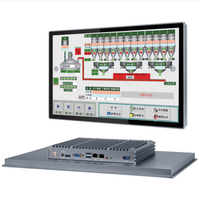 PC de panel industrial tipo H de 18,5 pulgadas, IP65 pantalla táctil integrada, computadora industrial HMI sin ventilador, pantalla IPS, sistema operativo Windows/Linux