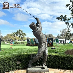 TREVI รูปปั้นผู้ชายรูปปั้นผู้ชายเล่นกอล์ฟทองแดงขนาดใหญ่สำหรับตกแต่งสวนด้านนอกทำจากโลหะใช้ตกแต่งภายนอก - Product Image 3