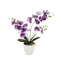 Orchidées Phalaenopsis artificielles D&D en caoutchouc souple, bonsaï fait main, toucher réaliste, 5 couleurs, 9*37cm, décoration maison, hôtel, mariage