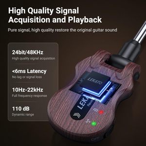 Lekato <b>Wireless</b> Guitar System 5.8GHz Transmitter <b>Receiver</b> Rechargeable Battery For Live Stage Studio Practice - Product Image 2