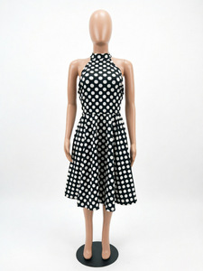 Robe sexy Y2K à pois pour femmes, robe d'été à bretelles, dos nu, évasée, rétro, style rockabilly des années 1950 - Product Image 3