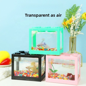 Acquario Impilabile per <span class=keywords><strong>Pesci</strong></span>, Mini Acquario all'Ingrosso per <span class=keywords><strong>Pesci</strong></span> Betta, Decorazione Fai-da-Te da Scrivania - Product Image 3