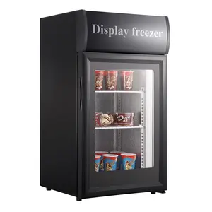 50L Mini Controsoffitto Porta Singola Visualizzazione Gelato Freezer Con CE