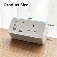 Regleta de escritorio con abrazadera y cable USB-C retráctil, cargador PD de 20W, enchufe de escritorio para el Reino Unido, ideal para oficina en casa, venta al por mayor de fábrica.