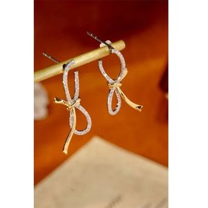 Xinfly <b>Fine</b> Jewelry 18k Real Gold Double Colors Natural Diamonds 0.38CT <b>Stud</b> <b>Earrings</b> - Product Image 1