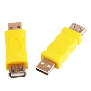 Yellow USB 2.0 A Male Plug to A Female Jack Adapter Connector AM to AF USB Extension Converter