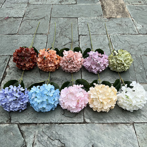 ดอกไฮเดรนเยียสีน้ำเงินขาวสัมผัสเหมือนจริง ช่อดอกไม้ประดิษฐ์จากผ้าไหม สำหรับตกแต่งงานแต่งงาน งานรับปริญญา งานปาร์ตี้ ดอกฮอร์เทนเซียปลอมทำมือ - Product Image 3
