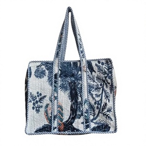 Yoga Shopping Beach Artist Boho Weekend <b>Bag</b> Quilted Tote Shoulder Patch Zipper Closure Cotton Washable Ecofriendly Sustainable - Product Image 1