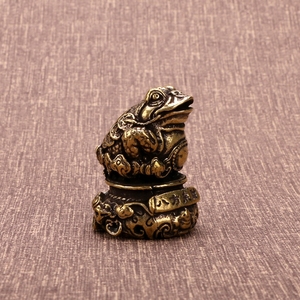 Cóc vàng thu nhỏ trang trí cóc ba chân tám hướng để giàu có đồng thau thủ công - Product Image 6