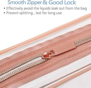 Sac cosmétique transparent en PVC avec logo personnalisé pochette à fermeture éclair pour maquillage Patchwork durable organisateur de beauté pour voyage fruits en néoprène - Product Image 4