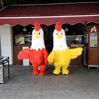 Costume de mascotte de poulet en peluche gonflable de dessin animé drôle Costume d'animal mobile personnalisé pour la mascotte publicitaire de Cosplay de fête d'enfants