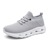 Chaussures de sport respirantes à enfiler pour hommes, idéales pour la course, la gym et la marche, avec coussinets tricotés de haute qualité