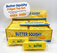 Jouet Squishy Beurre 4oz, doux, à remontée lente, simulation de barre de beurre jaune, à presser et pincer, jouet sensoriel anti-stress