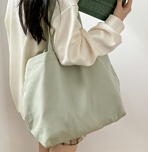 Bolsas de compras reutilizables y reciclables de tamaño personalizable, bolsas de compras de lona de algodón orgánico - Product Image 5