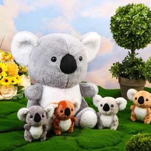 Juego <span class=keywords><strong>de</strong></span> peluche <span class=keywords><strong>de</strong></span> oso Koala <span class=keywords><strong>de</strong></span> 5 piezas, 13 ", Animal relleno <span class=keywords><strong>de</strong></span> Koala para mamá con 4 bebés <span class=keywords><strong>en</strong></span> el vientre con cremallera, peluches suaves <span class=keywords><strong>de</strong></span> Koala - Product Image 6