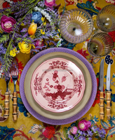 Service de table en porcelaine fine de qualité supérieure, imprimé de roses vintage européennes, pour les événements de mariage