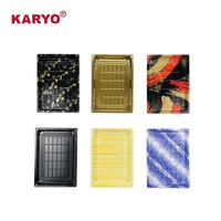 Boîte à sushi de qualité alimentaire KARYO 1111, boîte d'emballage alimentaire rectangulaire en PS avec couvercle transparent, boîte à sushi jetable