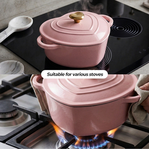Casserole en <span class=keywords><strong>fonte</strong></span> émaillée en forme de cœur pour la cuisine, faitout, <span class=keywords><strong>cocotte</strong></span>, pot à ragoût - Product Image 3