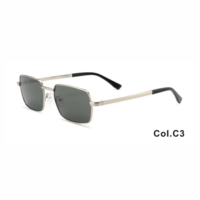 Lunettes de soleil rectangulaires tendance 2026 en métal avec verres en nylon, lunettes de soleil carrées de luxe pour hommes et femmes, vente en gros, protection UV400