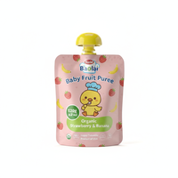 Sachet Doypack à bec verseur imprimé sur mesure, haute barrière, pour pâteurisation, 90g 120g, pour purée de fruits pour bébé