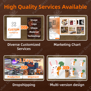 ป้ายโลหะวินเทจหรูหราขายส่ง ลายตลาดดอกไม้ สำหรับตกแต่งผนังสวน - Product Image 3