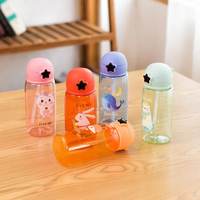 Gourde en plastique réutilisable sans Bpa Gourde à boire Bouteilles de lait étoile à impression personnalisée pour enfants Bouteille d'eau mignonne pour écolier