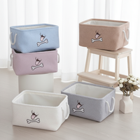 Panier de rangement pour enfants en tissu de coton doux moderne, bac rectangulaire coloré, organisateur de jouets, livres, peluches, sûr, écologique, durable