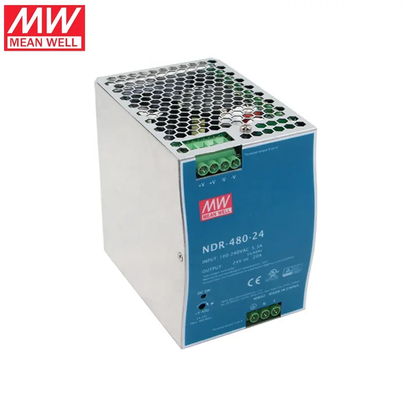 Wholesale Mean Well NDR-480 24V 48V 480W Power Supply Single Output Industrial DIN RAIL