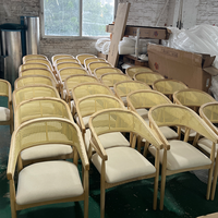 Chaise de salle à manger moderne en bois massif de style nordique, dossier en rotin naturel, fauteuil rembourré, chaise de café pour restaurant, salle à manger, maison