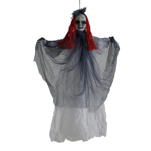 Decoración Colgante de Halloween: Esqueleto Ceñudo y Muñeca de Pelo Rojo para Casa Embrujada, Bar o Sala de Escape - Product Image 5
