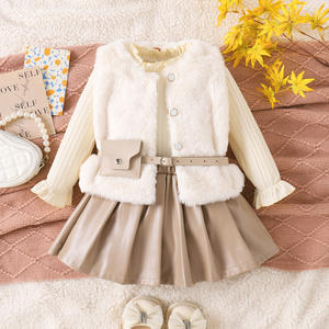 Gilet pour filles, style décontracté, uni, hiver 2025, nouveau, style enfant, petit parfum, respirant, polyester/coton - Product Image 1