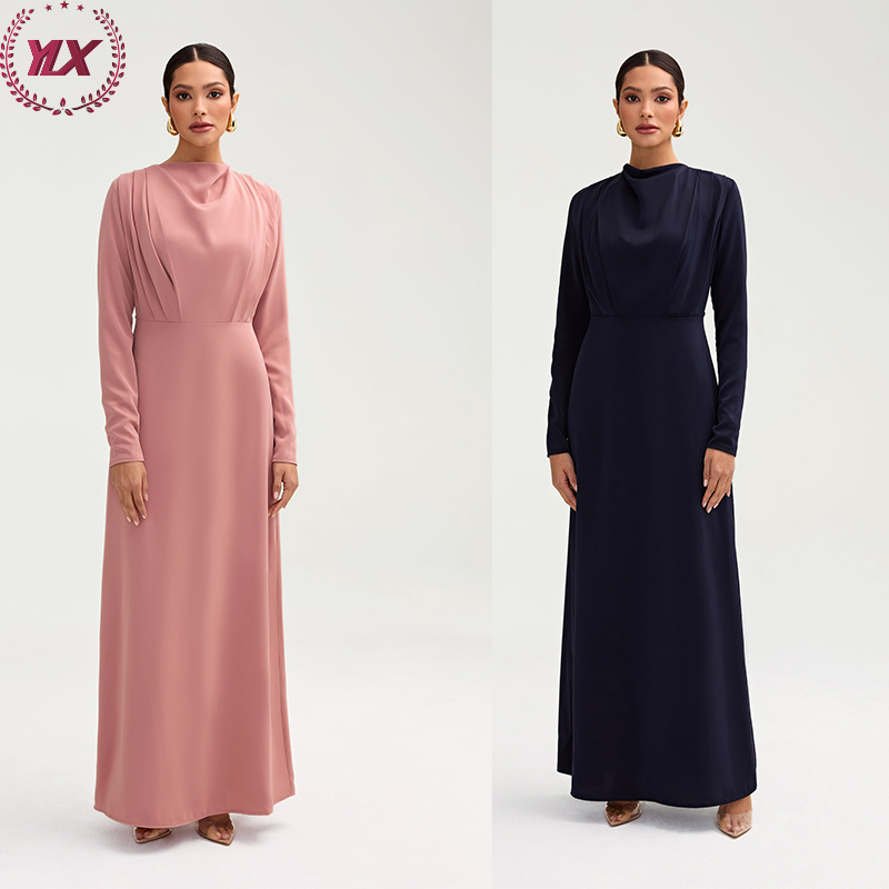 2026 Muslim Fashion Modest Satin Embroidery