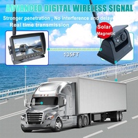 Kit caméra GreenYi avec moniteur numérique sans fil 7 pouces Quad View IPS HD, caméra de recul magnétique, batterie de secours solaire rechargeable
