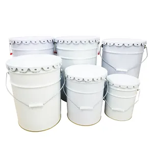 20l Metal Bucket White 20 Liters Paint Can Stainless Steel Drum